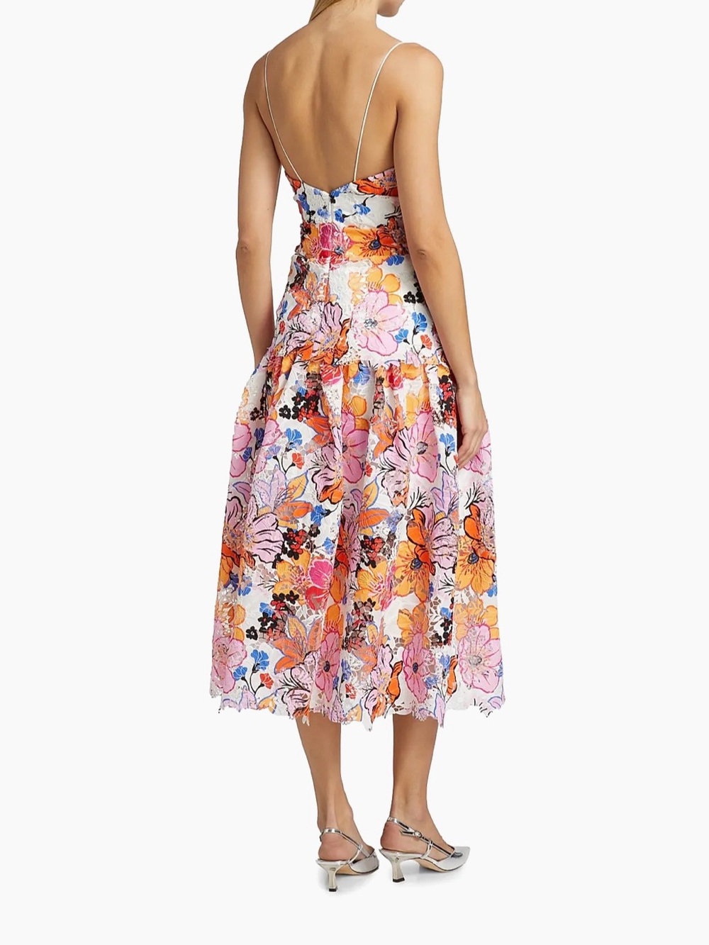 Emanuel Ungaro Tierra Floral-Printed Lace Midi-Dress